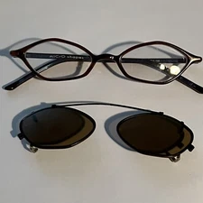 Preowned microshapes gia eyeglasses & clip-on sunglasses