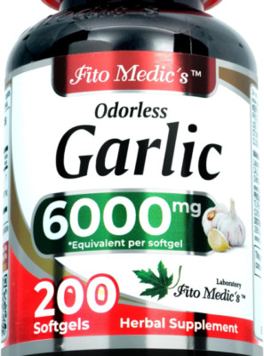 Odorless Garlic Extract 6000 Mg Cholesterol & Antioxidant Supplement 200 Pill