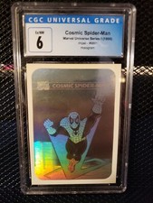 🔥1990 MARVEL UNIVERSE COSMIC SPIDER-MAN HOLOGRAM MH1 AVENGERS CGC 6 Ex/NM🔥