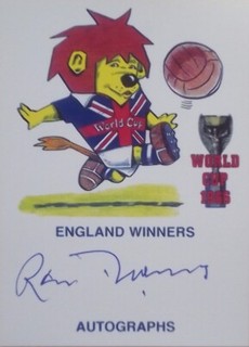 Ron Flowers England Signed 1966 World Cup Willie Card Photo Proof COA