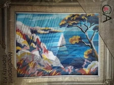 Printed needlepoint tapestry kits With Floss  20x25 Cm Sea Coast