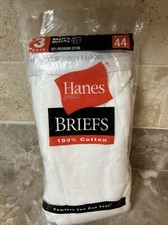Vintage NOS 2000 Hanes Men's Briefs Size 44 Style 2249 100 Cotton Pack of 3 New