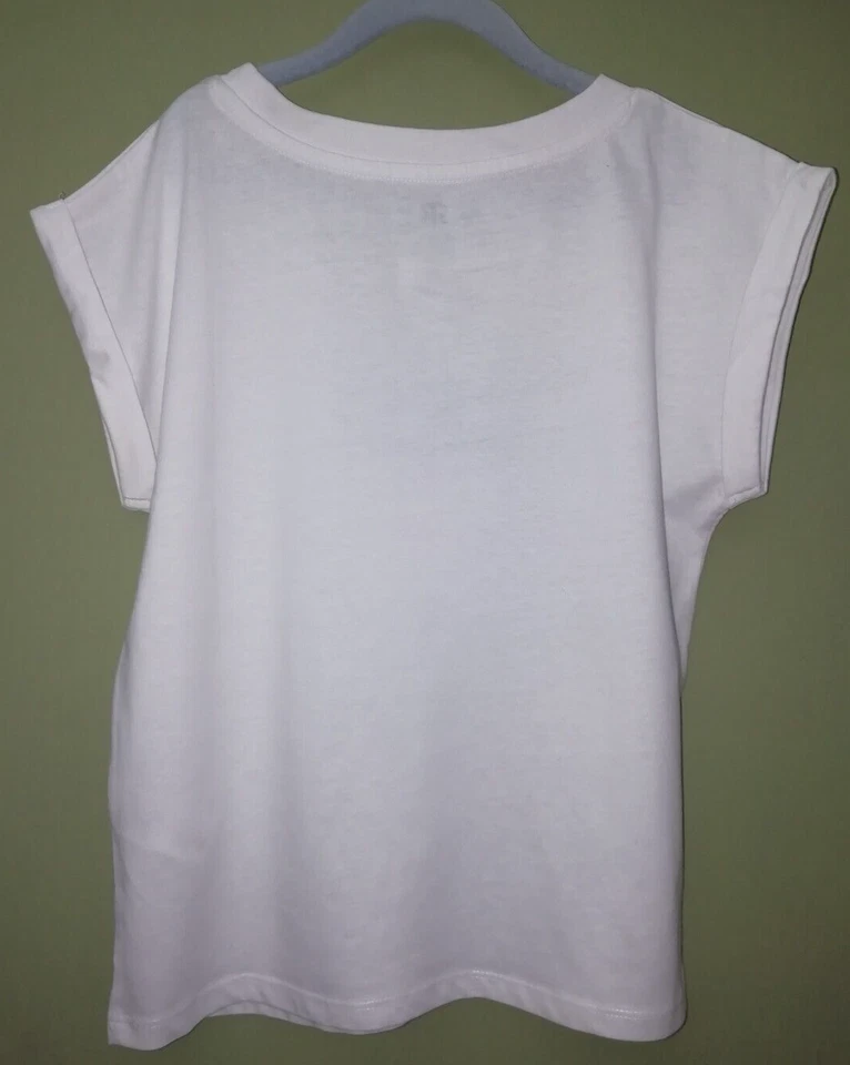 LA REDOUTE GIRLS SLOGAN T-SHIRT WHITE AGE 10 YEARS NEW (ref 616) - Image 2 of 2