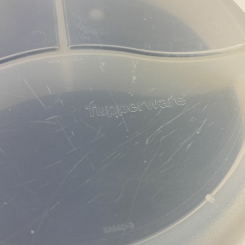 Tupperware CrystalWave Microwaveable Divided Dish White Blue Vented - Picture 4 of 8