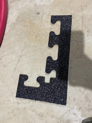 2Titan Tiles Rubber Flooring L Shaped Flat End Edge Pieces Recycled Interlocking