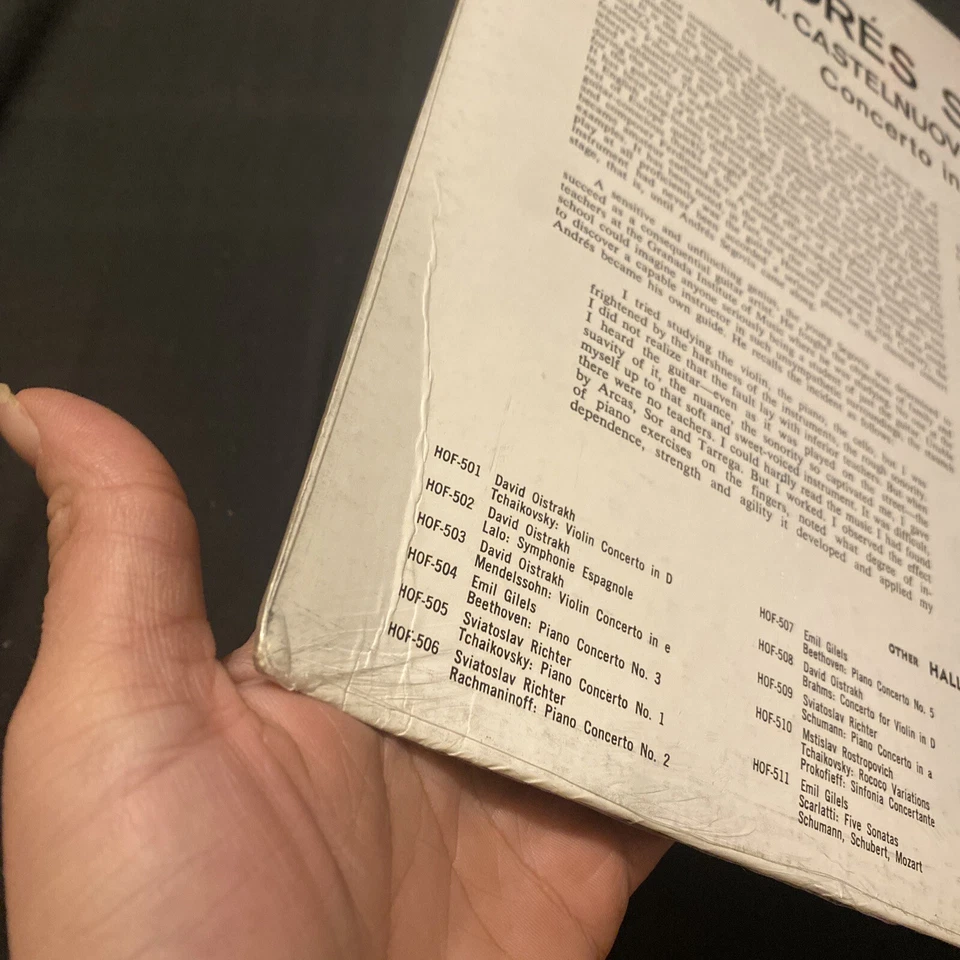 ANDRES SEGOVIA: concerto in d major / concerto del sur HALL OF FAME 12" LP - Image 2 of 4