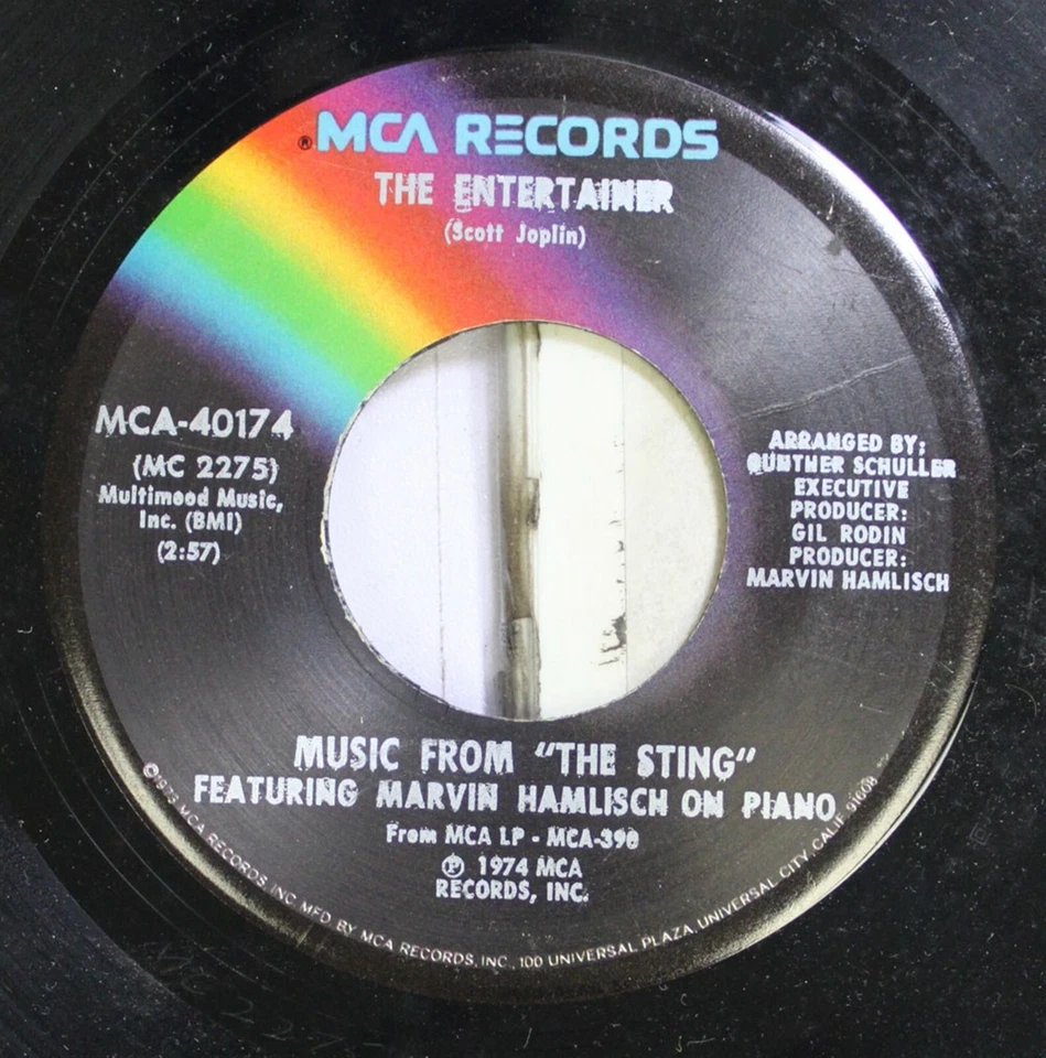 Soundtrack The Sting 45 Marvin Hamlisch - Solace / The Entertainer On Mca Record - Image 2 of 2