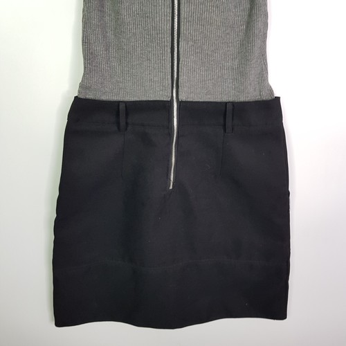 Lipsy London Knit Sleeveless Slim Smart Dress Womens Size 8UK Grey Black Zip - Foto 3 di 11