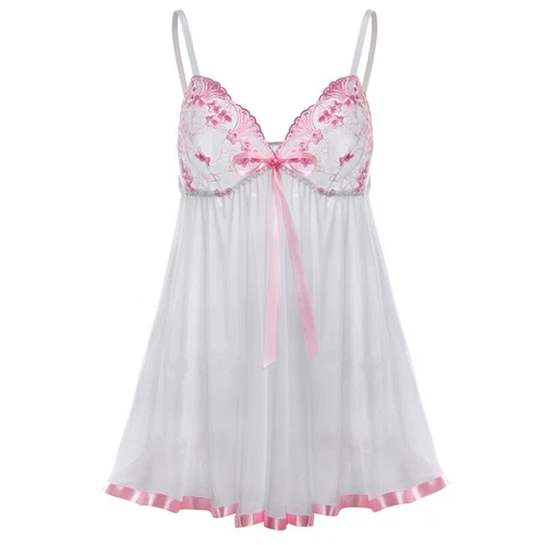 Womens Sexy Lingerie Sleepwear Nightwear Underwear Teddy Babydoll Lace Dress Set - Foto 42 di 69