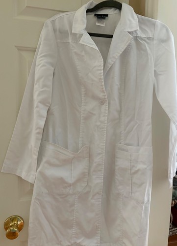 Cherokee Women's Lab Coat Size Small White Button Up Front Unisex Fit