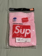 Supreme Hanes pink boxer briefs 2pack FW21 M Medium New And Unopened Underwear