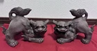 SHISA Shishi Ornament Earthenware Black W:20cm H:15cm Figure Lion Okinawa Japan