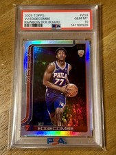 💎PSA 10💎 VJ EDGECOMBE 2025 TOPPS #203 ROOKIE RC RAINBOW FOILBOARD SP 76ERS 