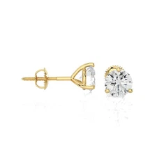 1/2 to 1 1/2 Carat Diamond Stud Earrings in 14k White or Yellow Gold (J-K, I2)