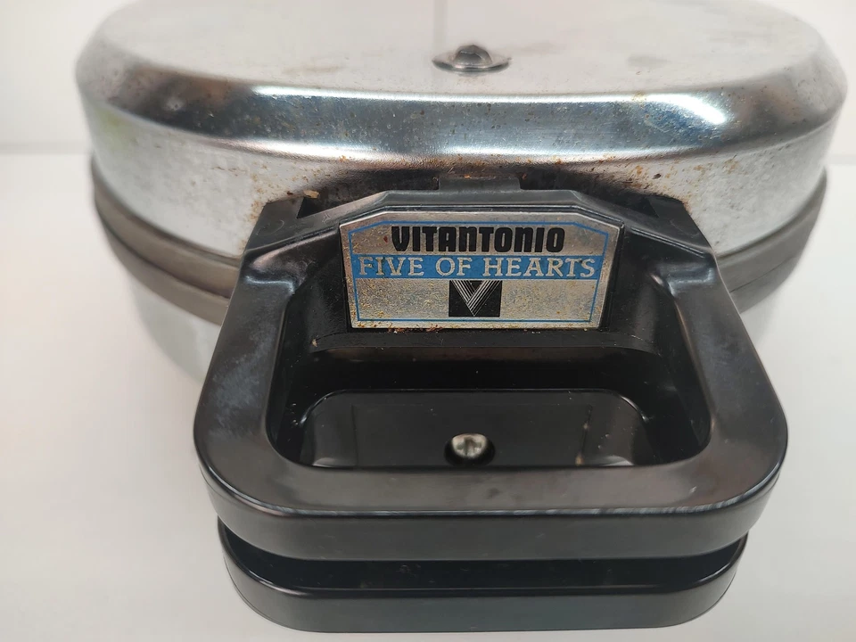 Plancha gofrera eléctrica vintage Vitantonio Five of Hearts 120V 900W placas de corazón Foto 2 de 4
