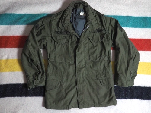 VTG 60s US Military Army OG107 Sateen M-65 Field Jacket Coat Vietnam War Mens M