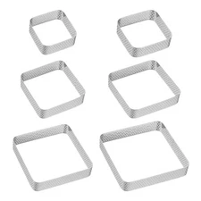 Perforated Cake Rings Set Stainless Steel Square Tartlet Ring