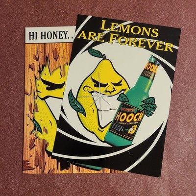 Werbe Postkarten Konvolut x2: Hooper's Hooch alkoholische Limonade. Unbespielt. 