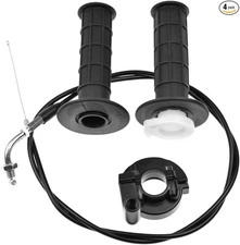 Twist Throttle Accelerator Handle Grips and Bent Cable Set for 50cc 110cc 1