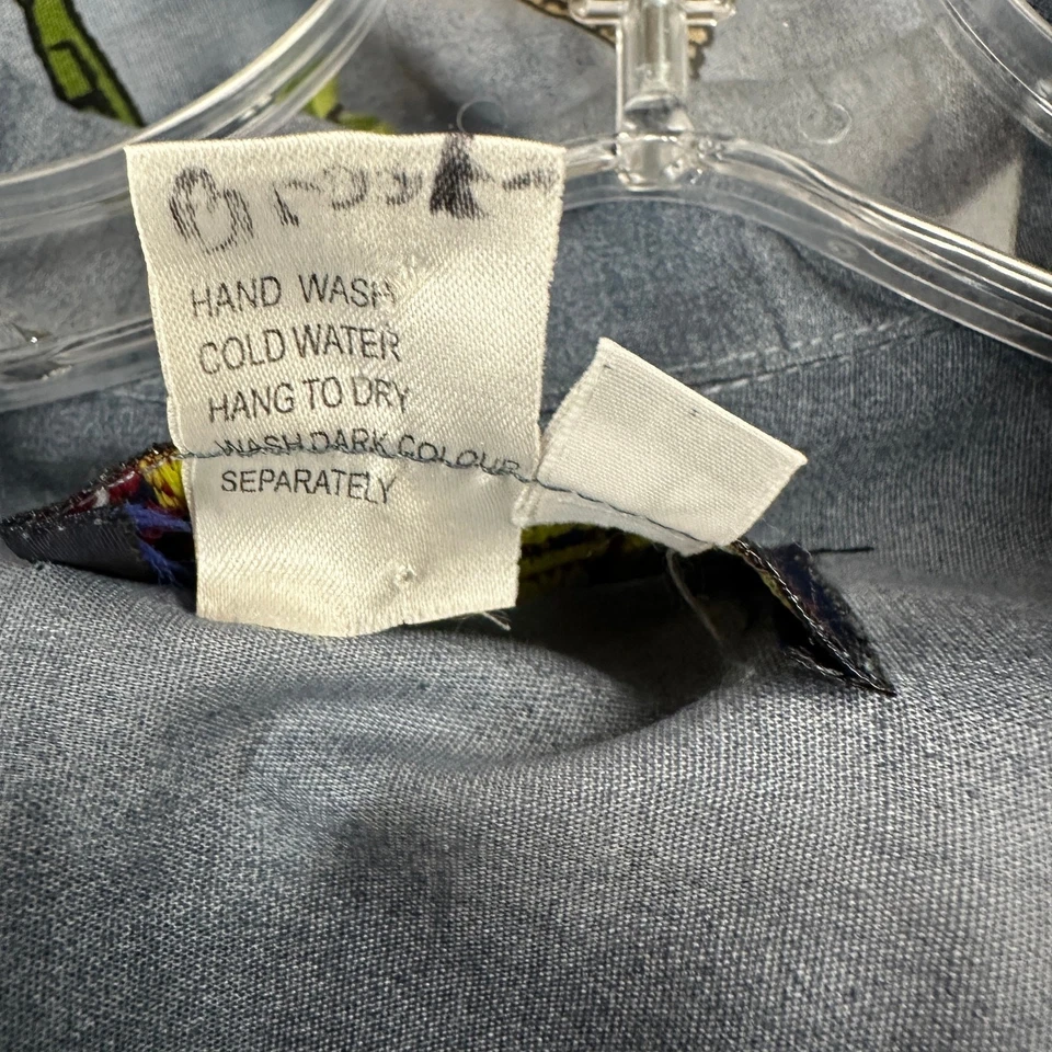 Basix Mens Hawaiian Shirt Size L Tropical Resort Fish Marlin Palms Island Print - Image 4 of 4