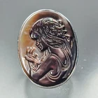Jewellery Natural Cameo Shell Ring 925 Sterling Silver Size 9 /R477383