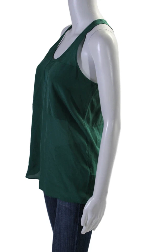 Camiseta sin mangas T Alexander Wang de seda verde talla extra pequeña para mujer Foto 2 de 4