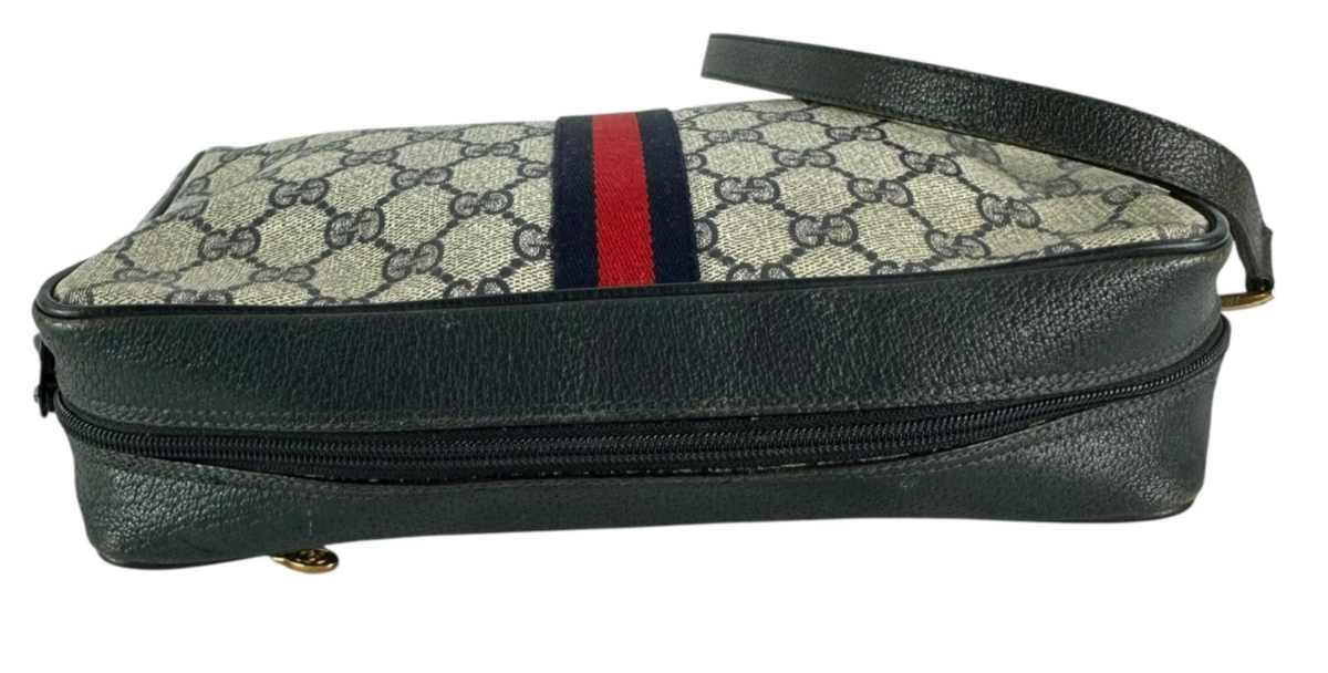 Vintage GUCCI Blue Web Shoulder Bag Interlocking GG signature