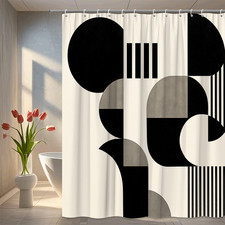 Stylish Black and White Abstract Shower Curtain for Modern Decor