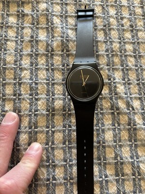 Swatch Black Magic GB101 1983 Big Logo Standard Gents 34mm Vintage rare
