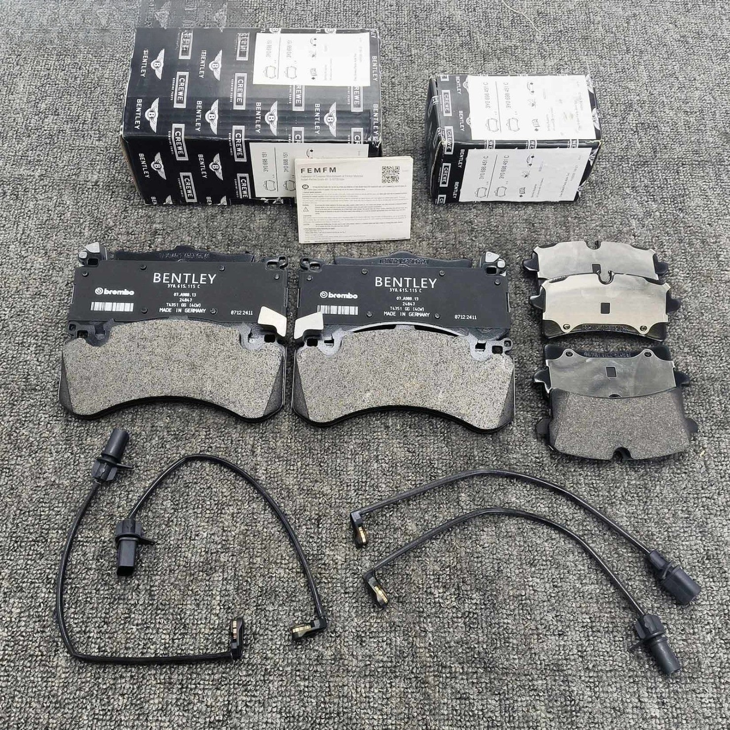 3Y0698151C Genuine Bentley Mulsanne Front Rear Brake Pads W/Sensors 3Y0698451B