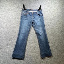 Grace in LA Bootcut Jeans Womens 30 Blue Denim Dark Wash Stretch Everyday Boho