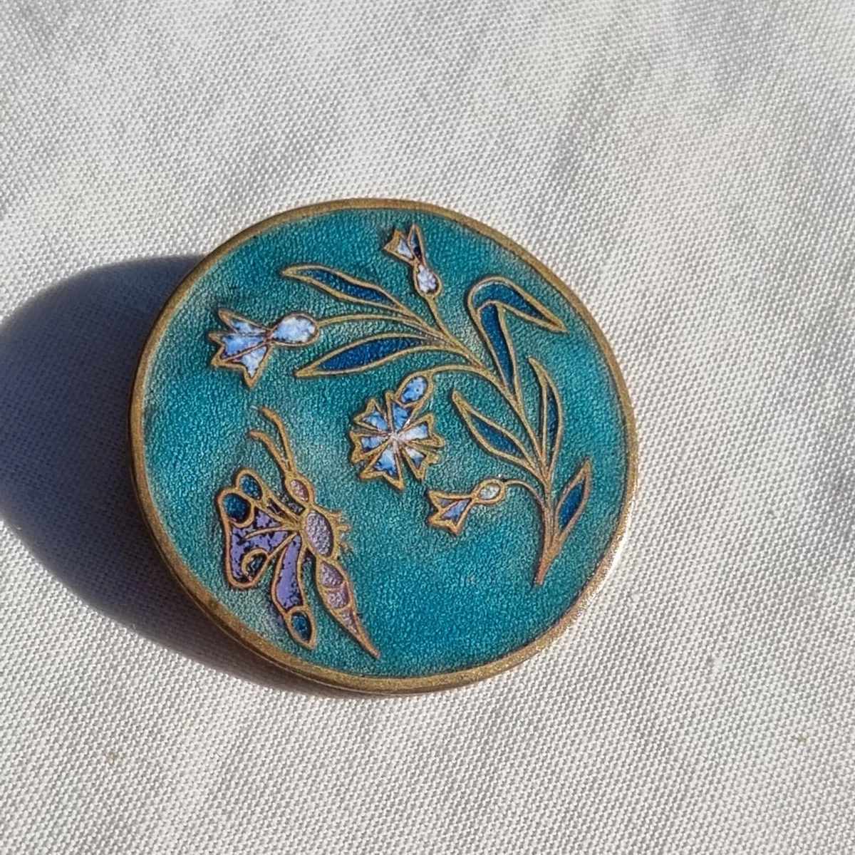 Ancien Encrier émaux Cloisonnés En Bronze Xix Siècle Napoléon Iii. Signé Em
