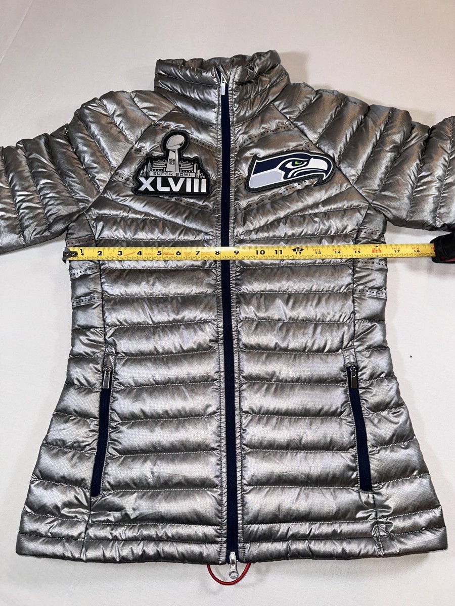 RARE!! Nike Seahawks SUPER BOWL 48 Aeroloft Titanium Womens Jacket