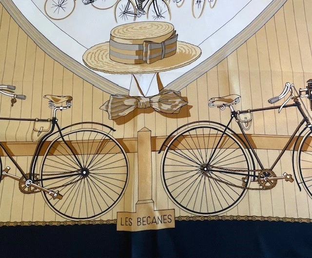 Hermes silk twill scarf bicycles Les Becanes - Image 2 of 4