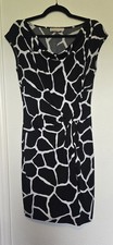 Michael Kors Black and White Giraffe Print Dress W/ side knot SzS