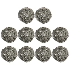 10 Pcs 3" Wicker Rattan Balls Decorative Ball for Centerpiece Bowls Gray