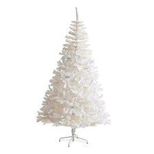 Nearly Natural 8ft White Artificial Christmas Tree with 1500 Bendable Branches