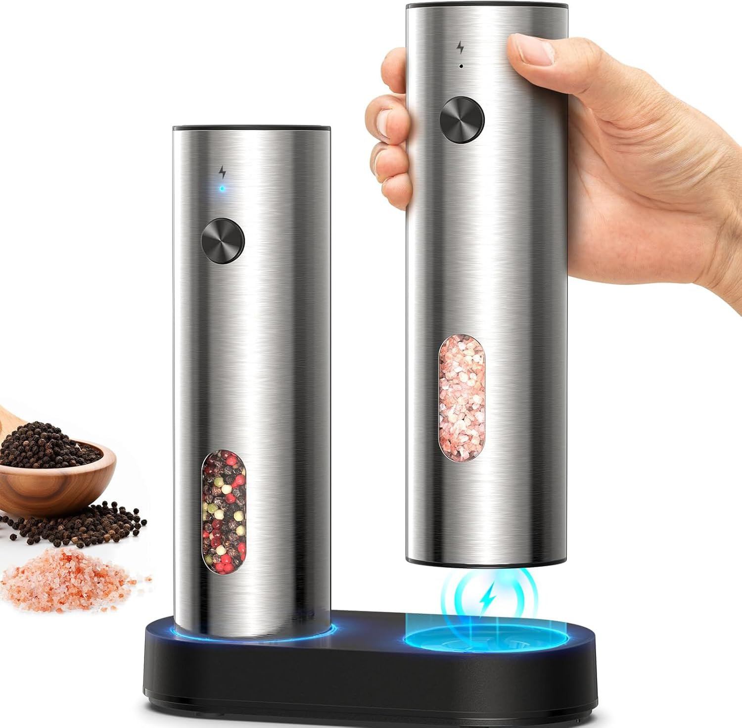 Set Macinapepe Elettrico Acciaio Inox USB-C - Macina Sale Professionale