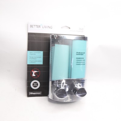 Better Living Duo 2 Chamber Shower Dispenser w/ Hidden Hooks Chrome 76244-1