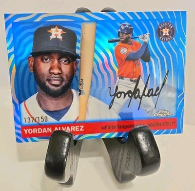 2025 Topps Chrome Platinum Yordan Alvarez Blue Vibrations Refractor/150 Astros