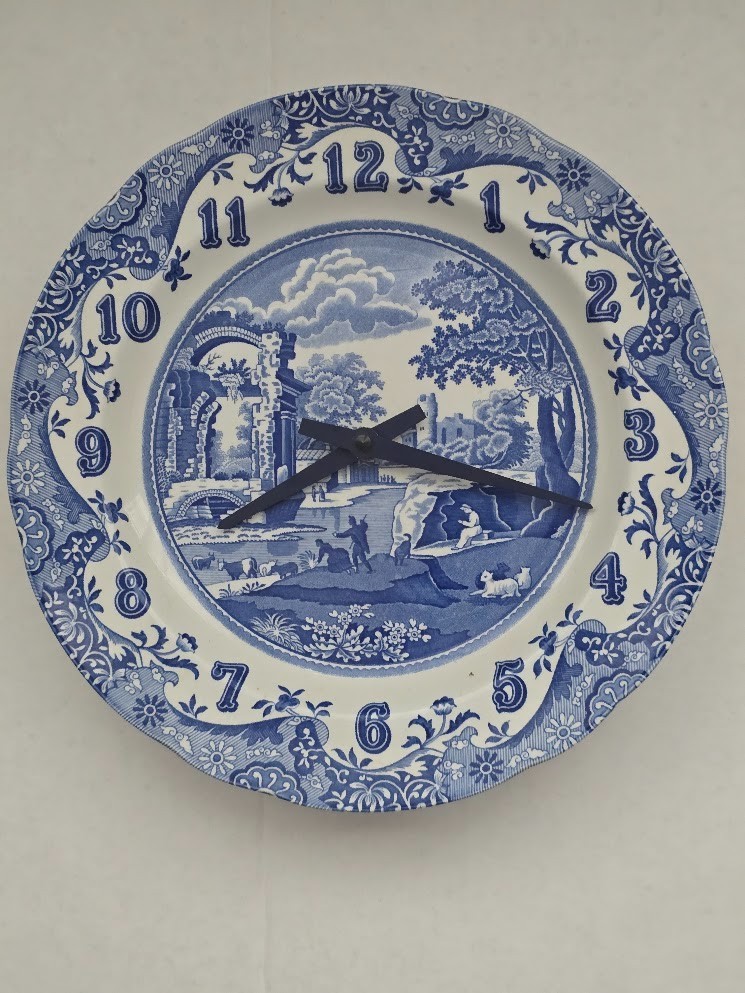 Vintage Spode Blue Italian wall clock
