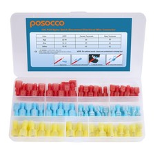100 PCS Spade Connector Kit, Male and Female Quick Blue/Red /Yellow