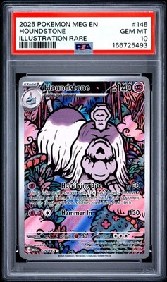 PSA 10 Houndstone 145/132 Pokemon Mega Evolution Illustration Rare 2025 GEM MINT