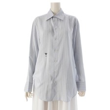 Dior silk Striped BEE embroidered shirt blouse tops 021B65A7018 Light blue 34