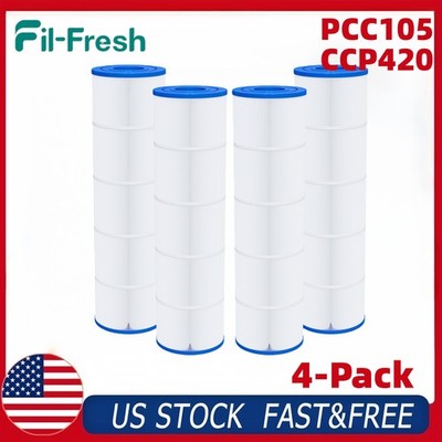4-Pack PCC105/CCP420 Pool Filter Cartridge Fits Pentair Clean Clear Plus C-7471