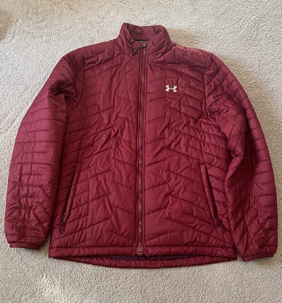 Men's Under Armour UA ColdGear Storm Reactor Puffer Jacket Coat Red Medium MED