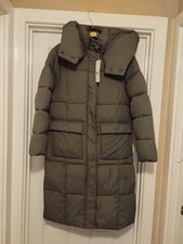 Bnwt Gorgeous Grey Long Hooded Padded Puffer Coat Jacket Winter Size Small 8 10