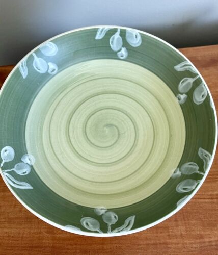 4 Vintage Villa Romana Green Floral Pasta Bowl Hand Painted Made in Italy - Picture 1 of 8