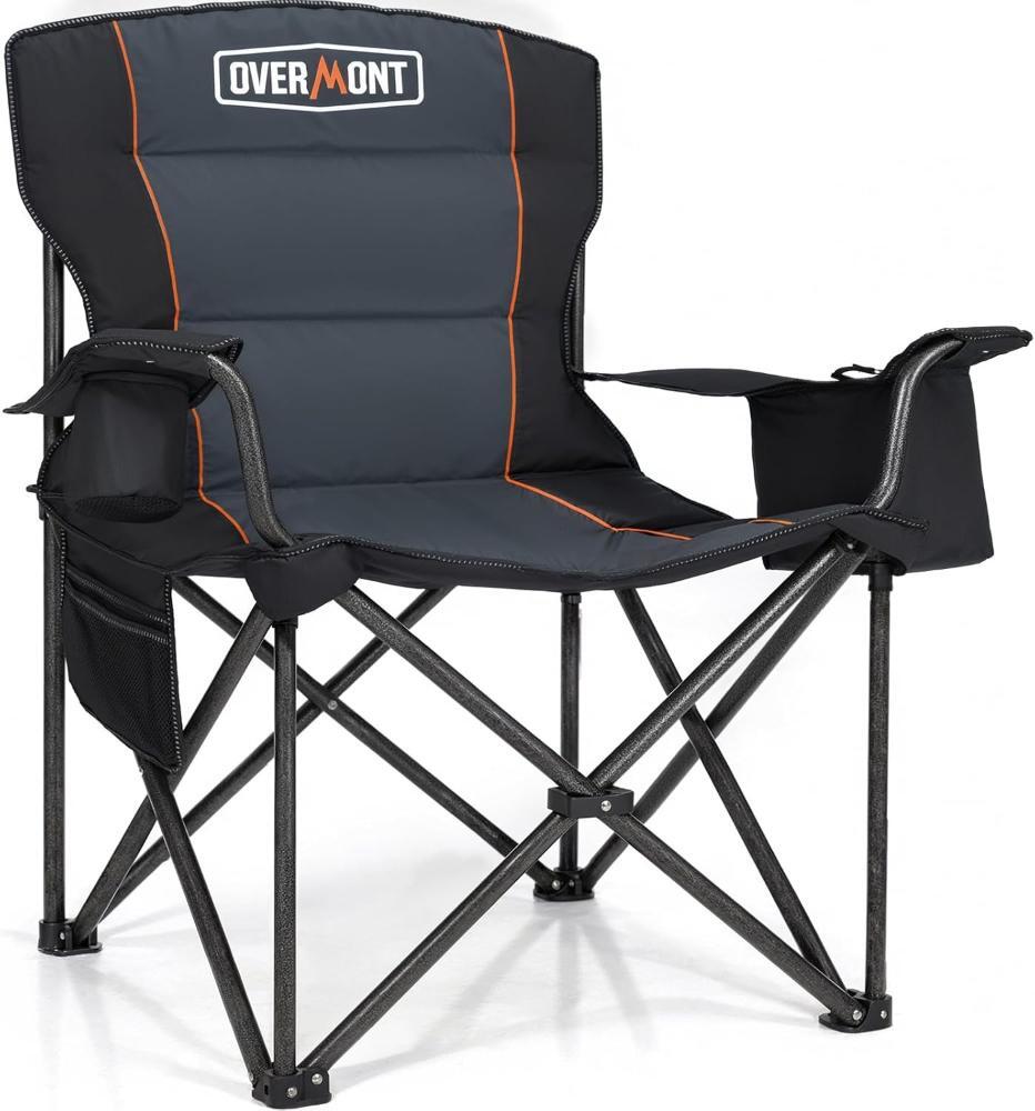 Oversized Folding Camping Chair with Extra Storage Space Portable and Easy to Assemble