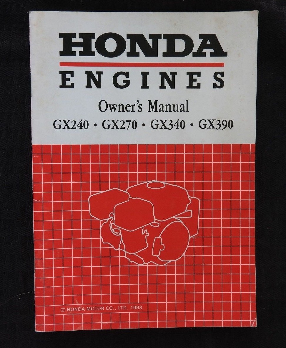 Honda Owners Manual Gx240 Gx270 Gx340 Gx390 Engine for sale online | eBay